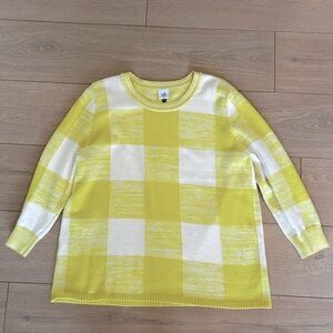 CAbi. Checkerboad Pullover sweater. 
Spring '23 Collection